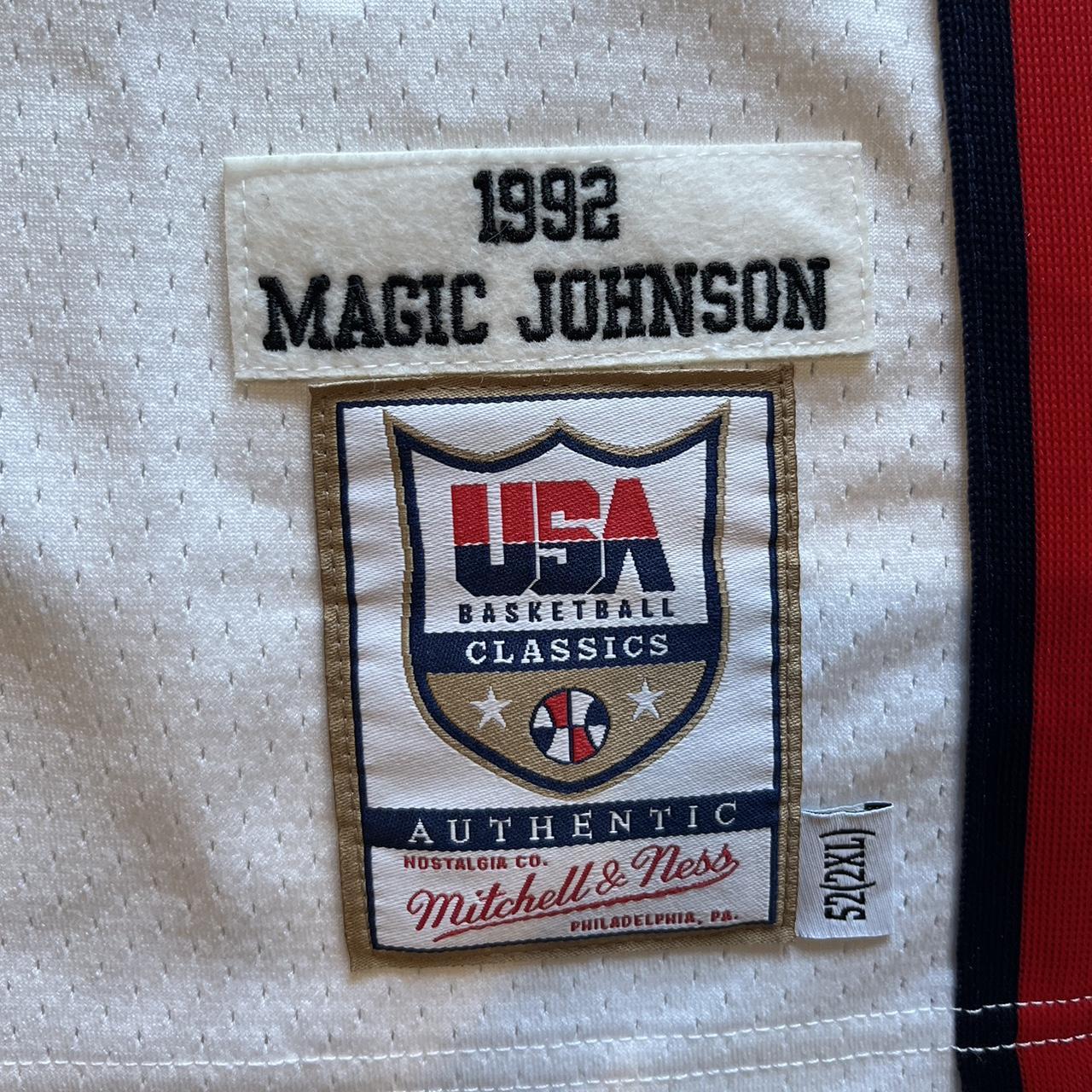 Mitchell & Ness Men's Magic Johnson White Usa Basketball 1992