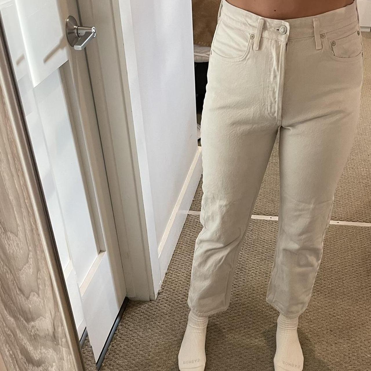 AGOLDE High Waisted Jeans Off White Size Depop