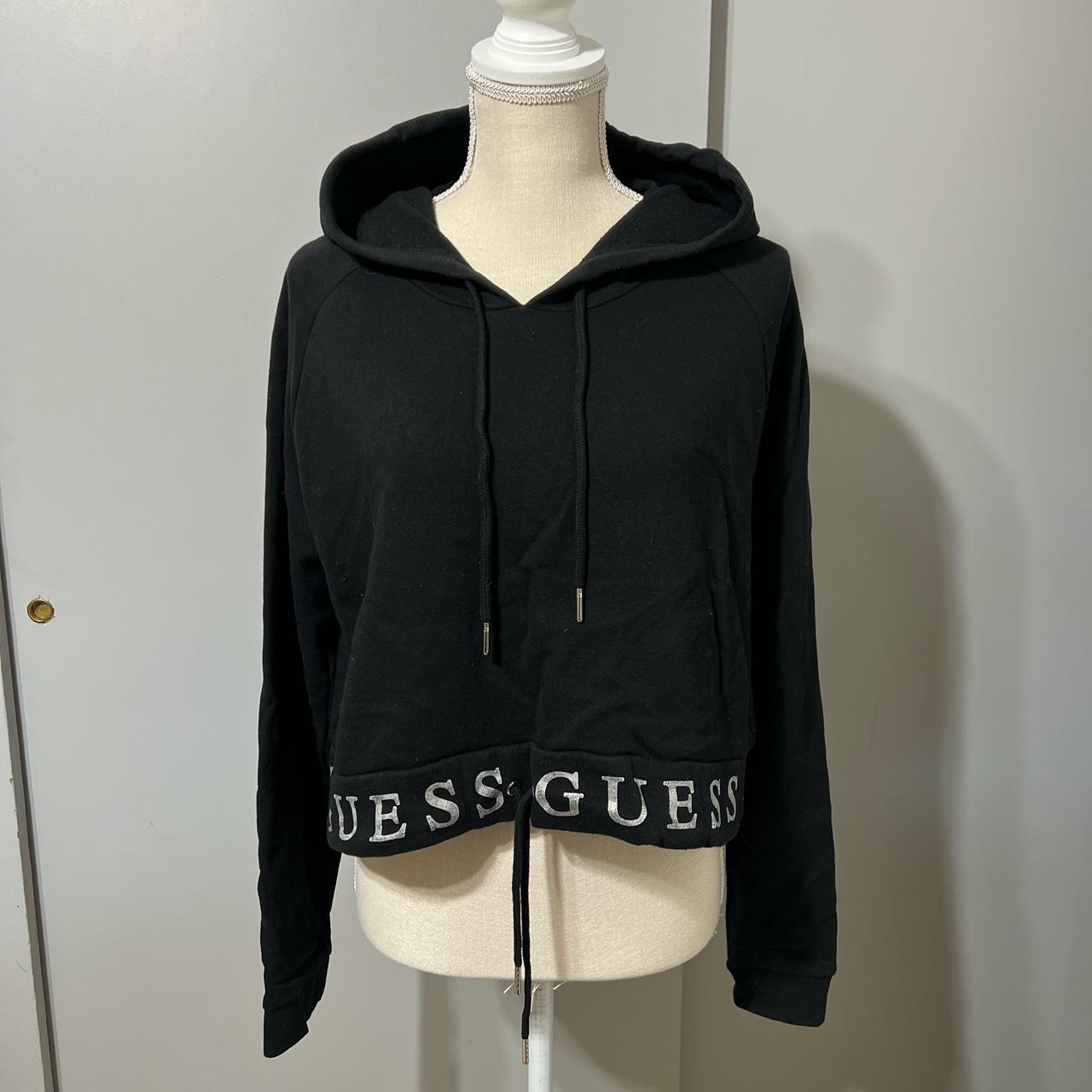 Guess crop best sale top hoodie