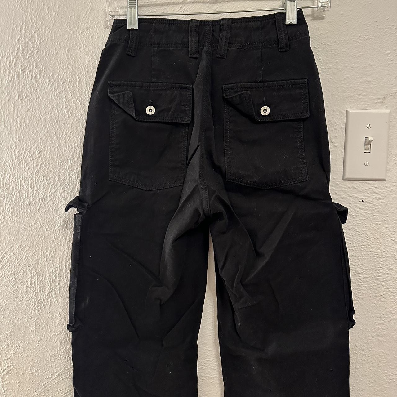 Bershka Black Cargo Pants Size 00 High Waisted Depop   P0 