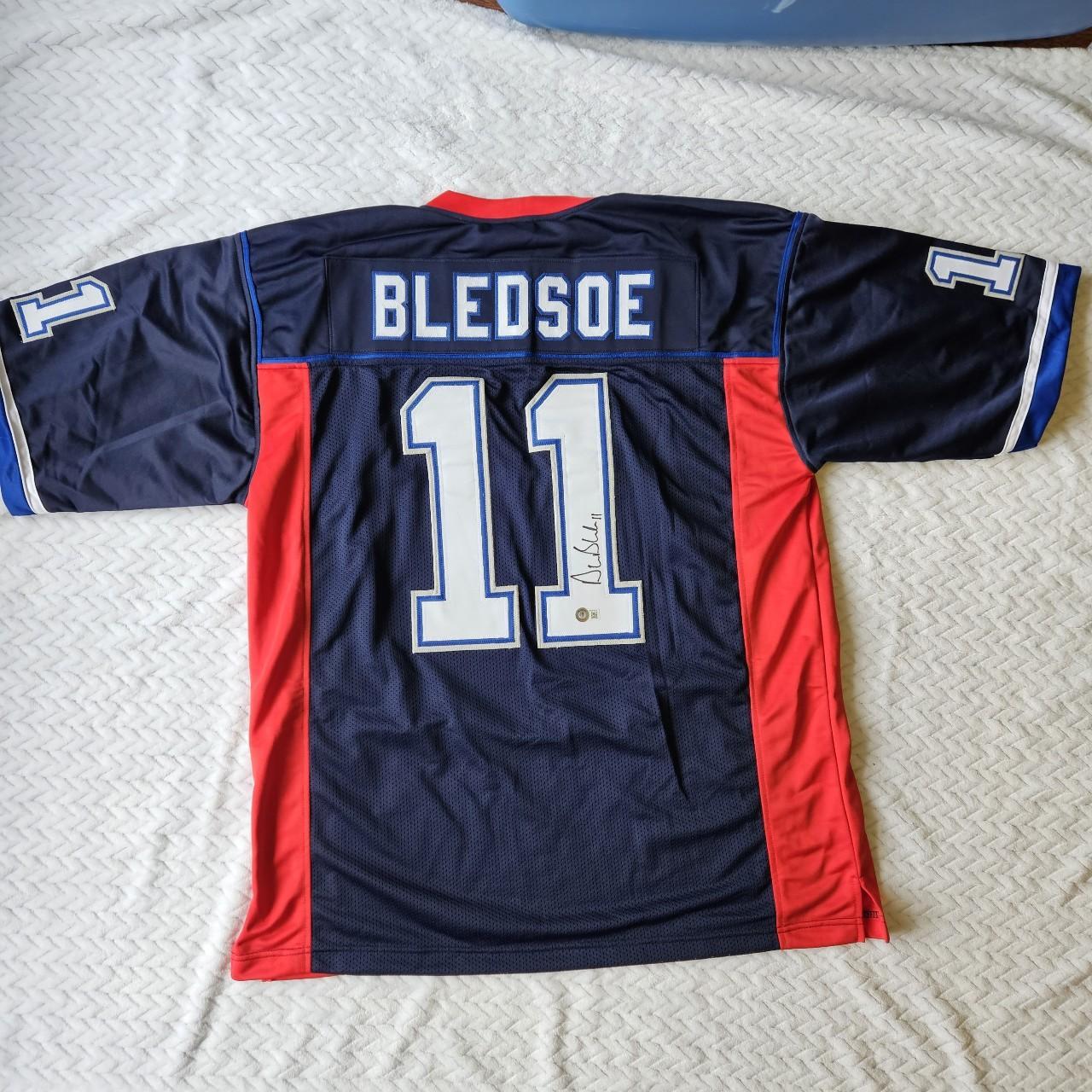 Football, Shirts, Drew Bledsoe Autographed Buffalo Bills Football Jersey  Size Xl