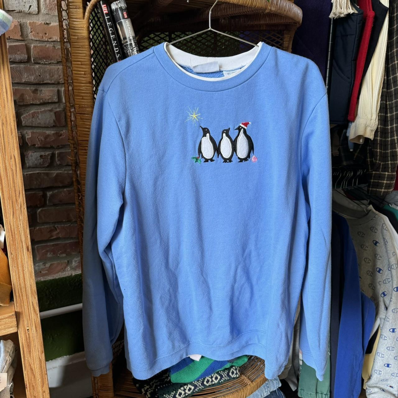 Vintage embroidered penguin sweatshirt