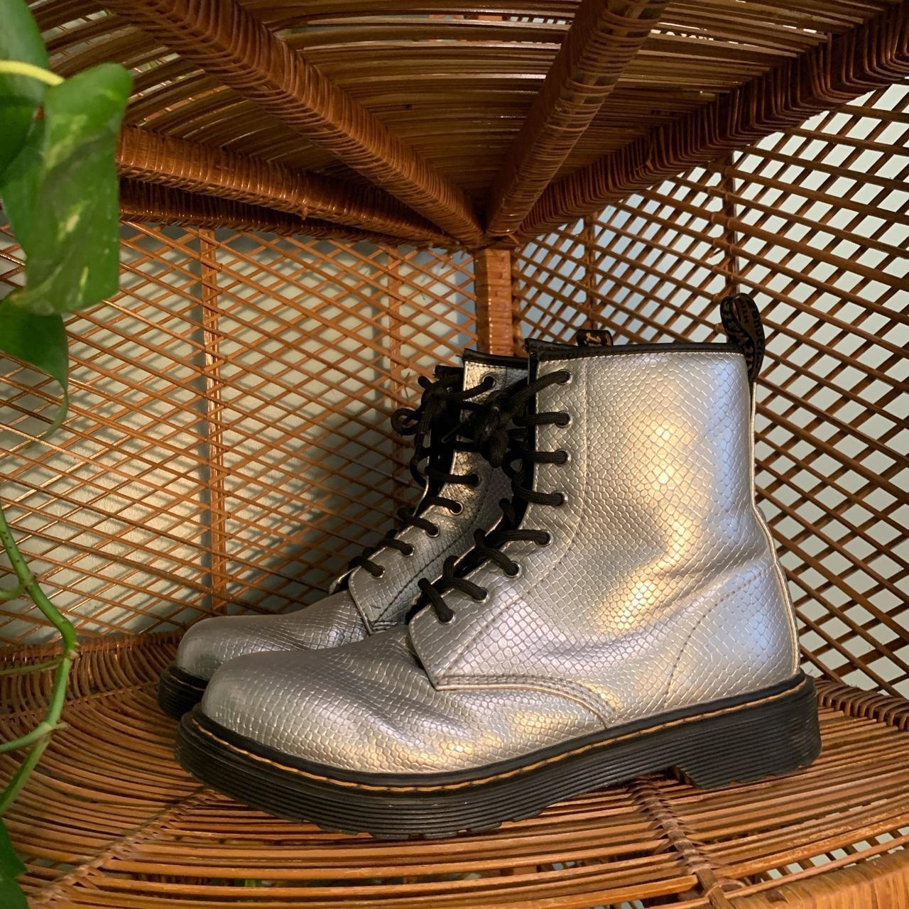 Dr martens silver metallic snake hotsell