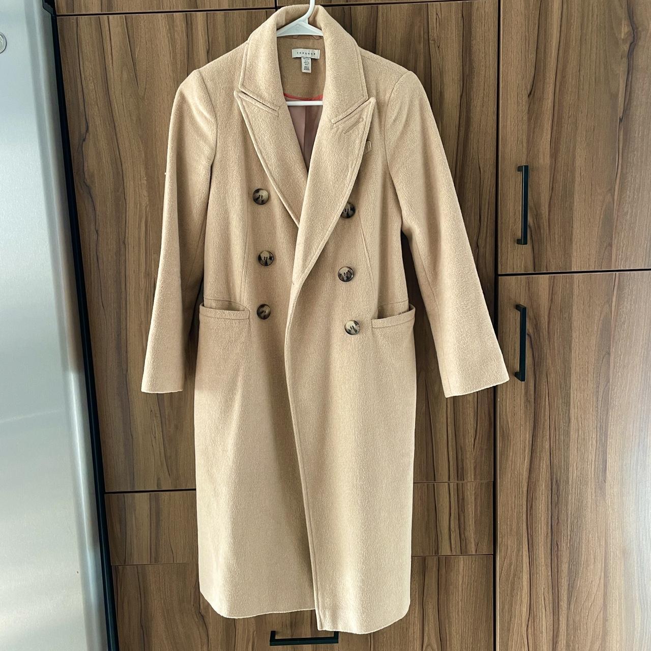 TopShop Womens Camel outlets Wool Trench Coat