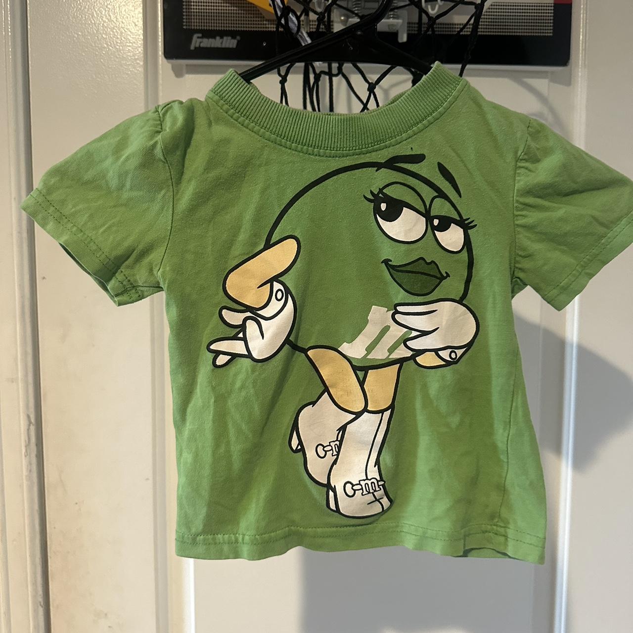 m&m green shirt