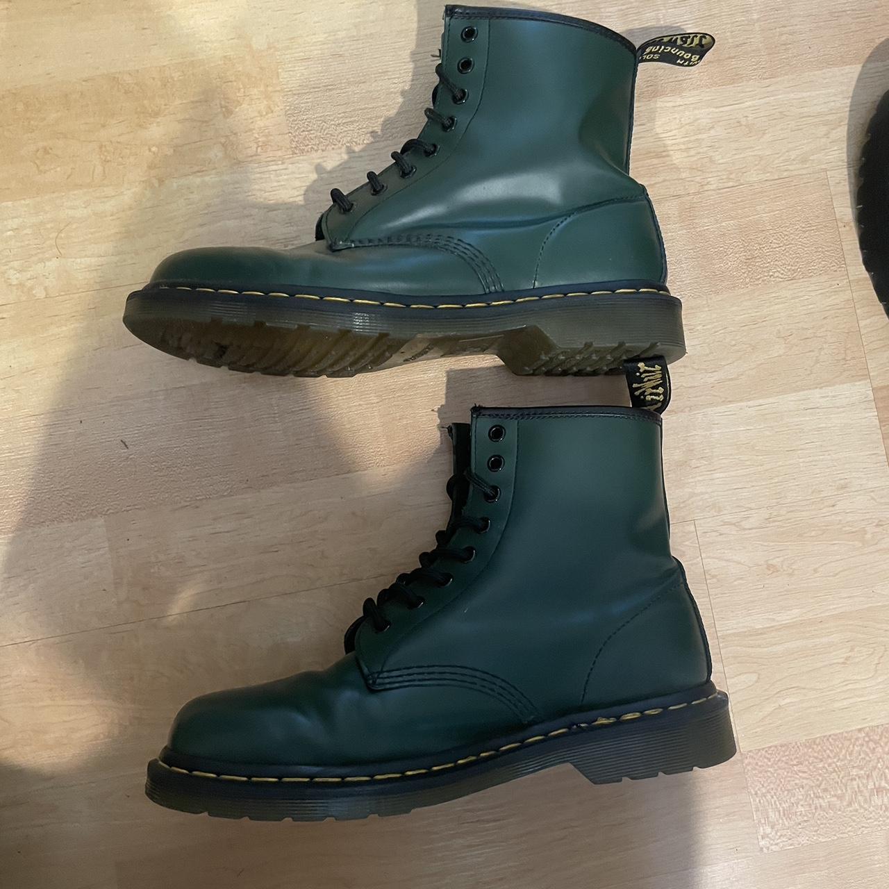 Green Dr. martens smooth leather. Size 9 men’s. Used... - Depop