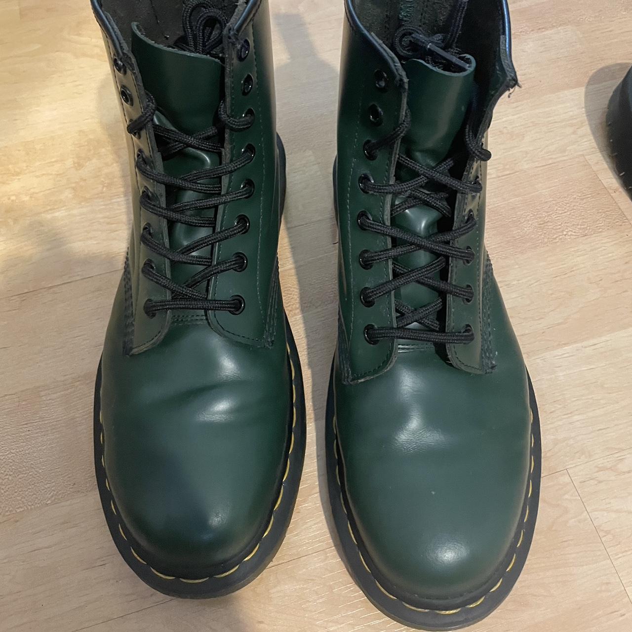 Green Dr. martens smooth leather. Size 9 men’s. Used... - Depop