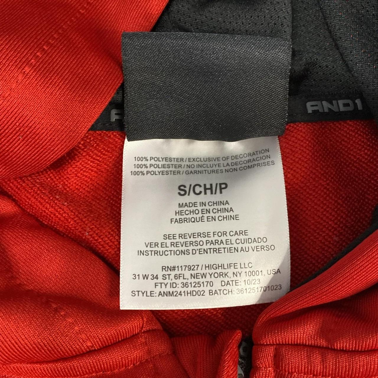 AND1 Men's Hoodie - Red - S – AND1 Skip Pass Full… - image 7