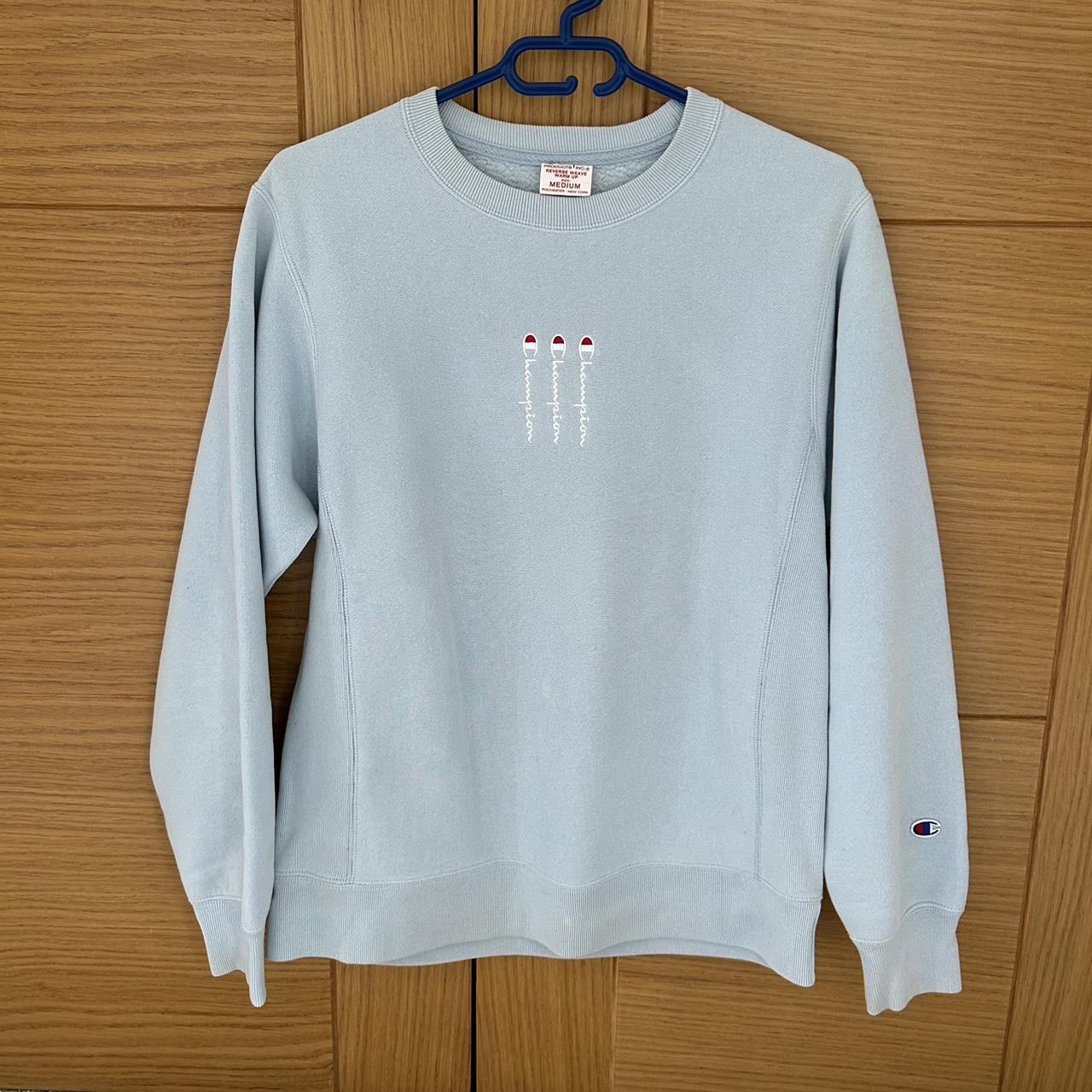 Light blue champion outlet sweatshirt