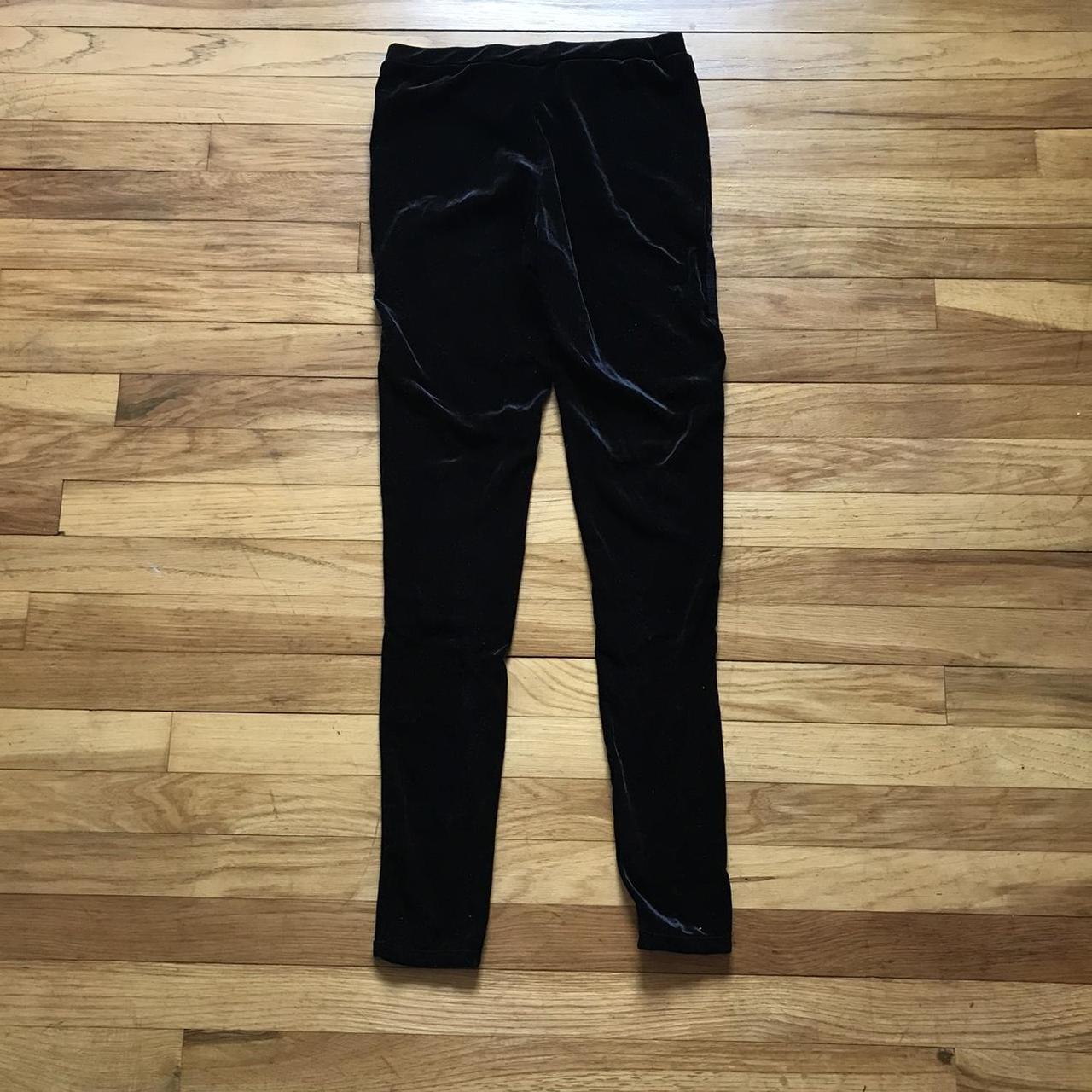 ABOUND Black Velvet Textured Moto Leggings Size... - Depop