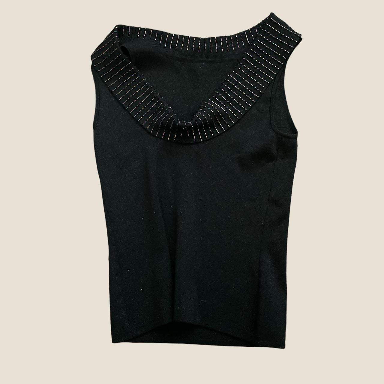 Cache Women's Black and Silver Vest Depop