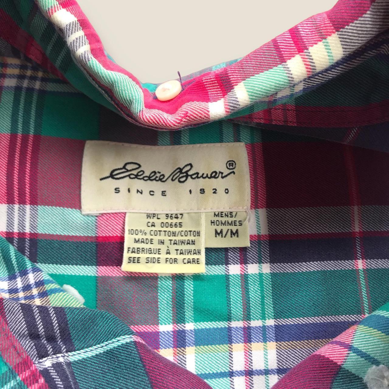 Eddie Bauer Men's Blue and Pink Shirt | Depop