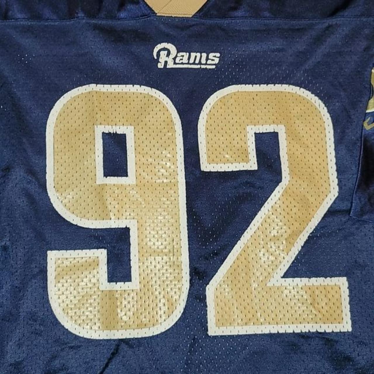 Reebok, Shirts, Reebok La Rams Jersey 92 Lewis Football Jersey Blue And  Gold Sz 2x