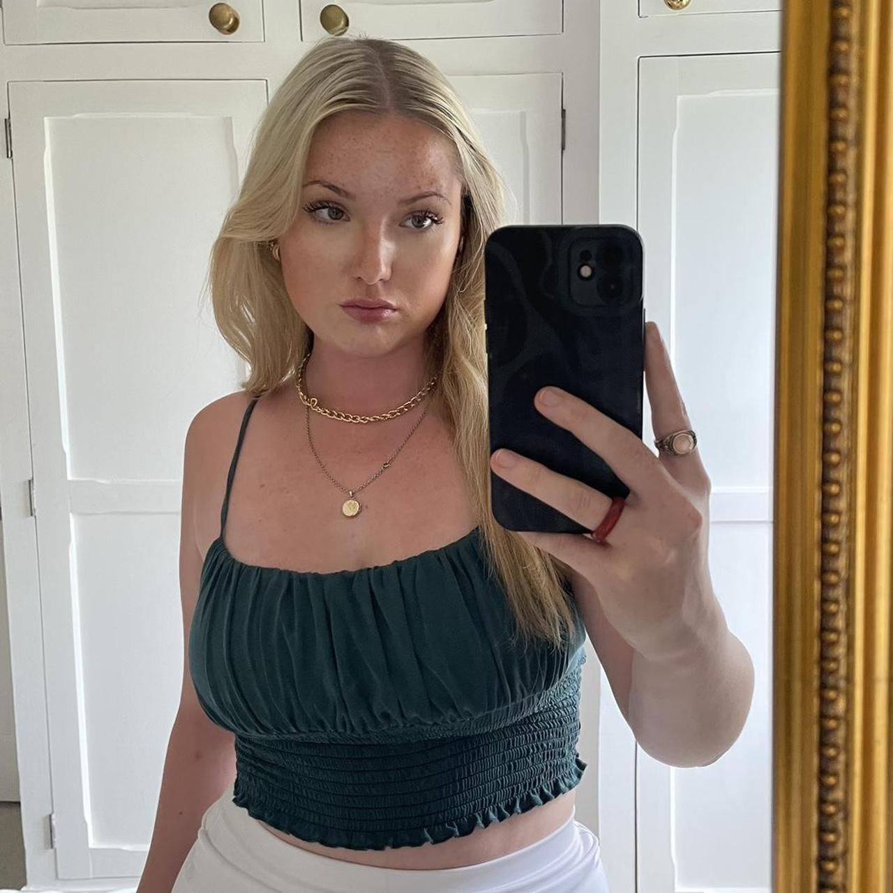 Urban outfitters green top Stretchy and comfy Size... Depop