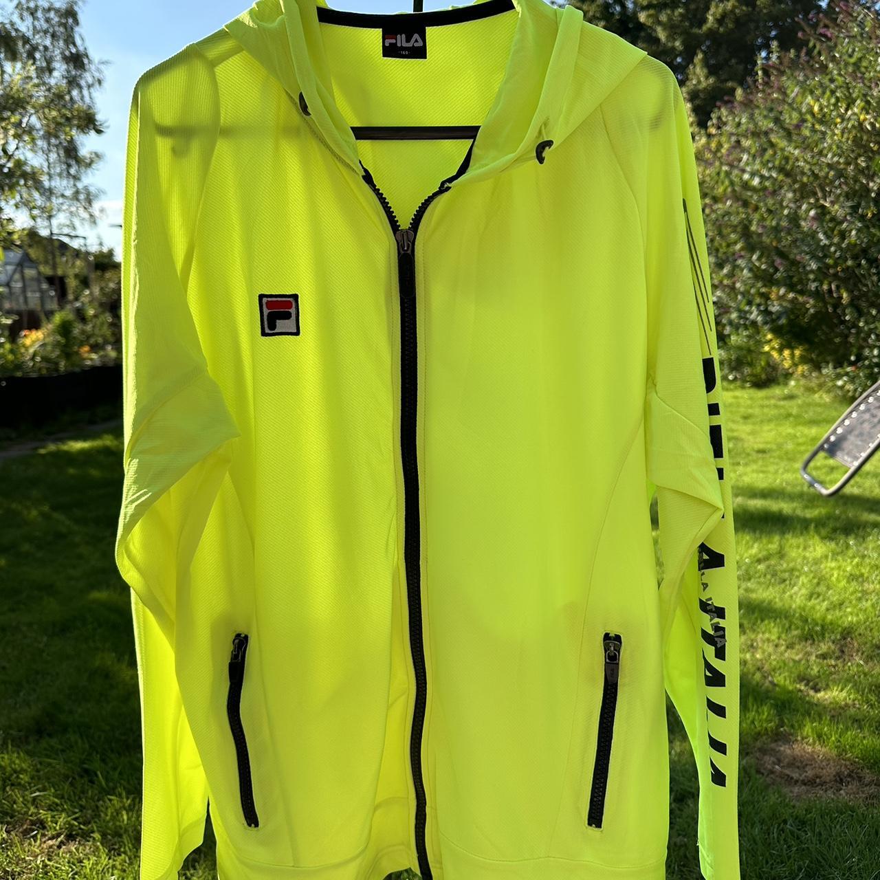 FILA Neon Yellow Zip through Bella Italia Italy. Depop