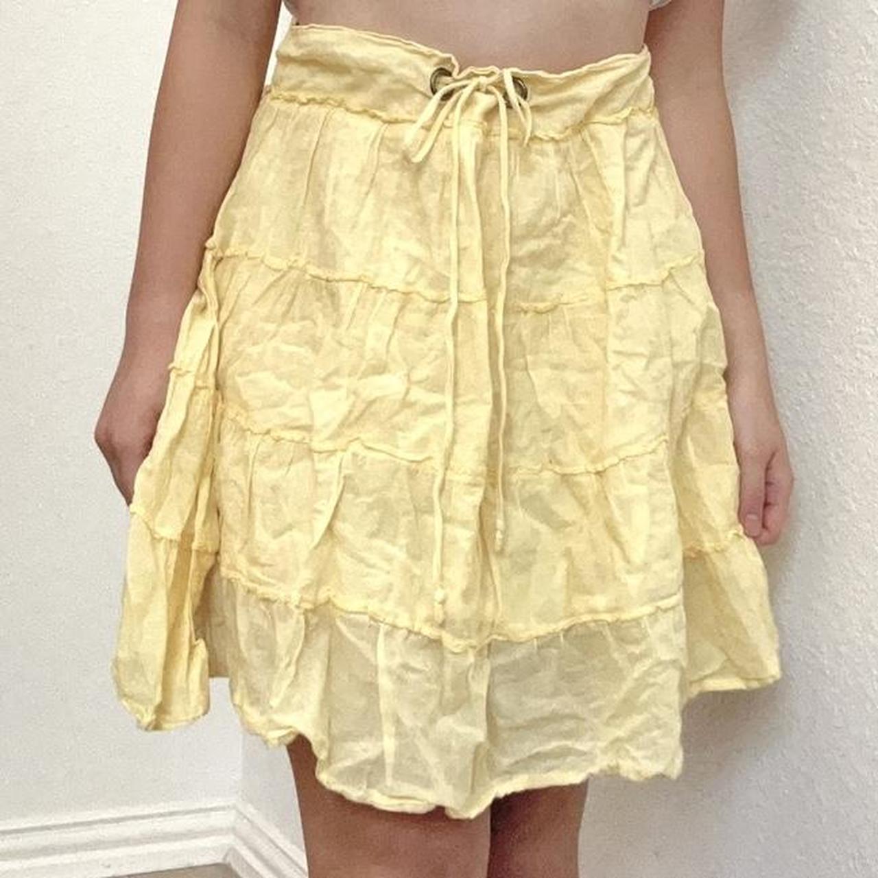 Tiered ruffle shop skirt yellow