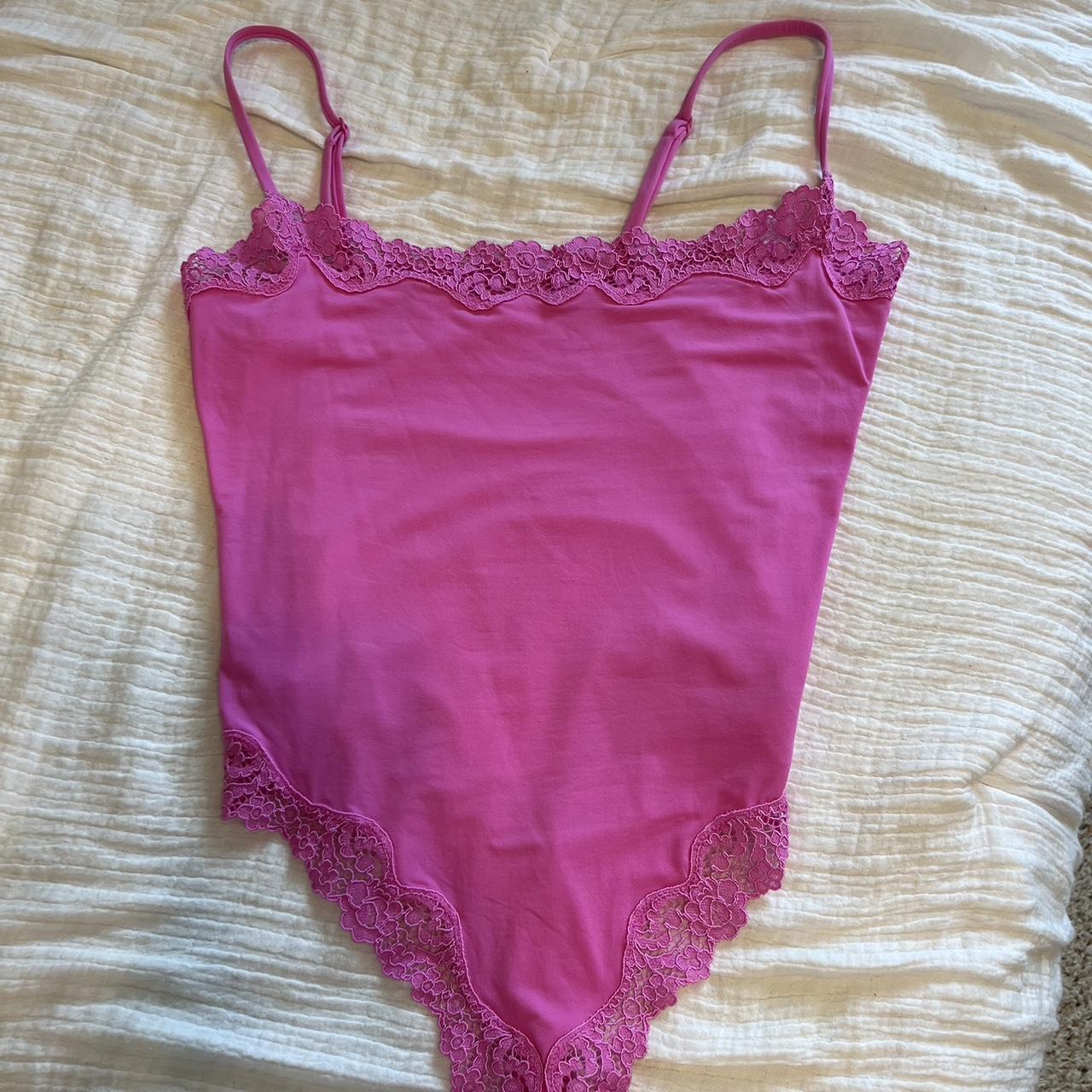 SKIMS hot pink body suit!! Worn one time! - Depop