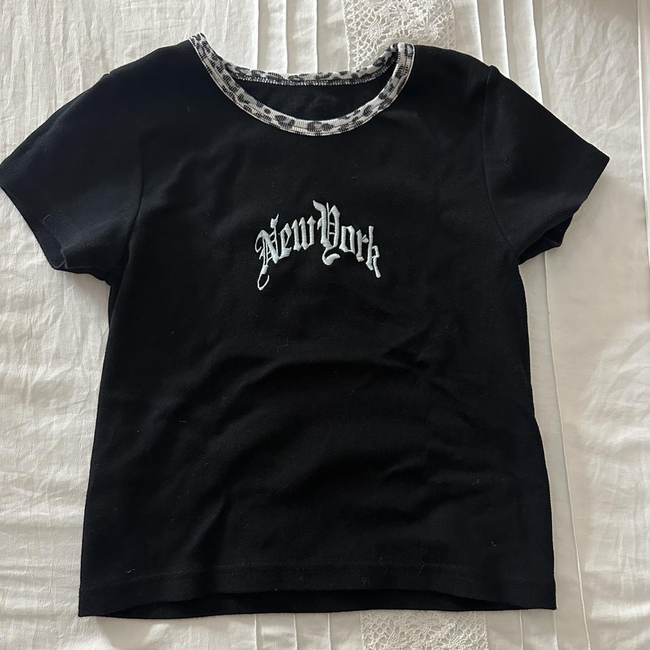 brandy melville shirt cropped new york shirt with... Depop