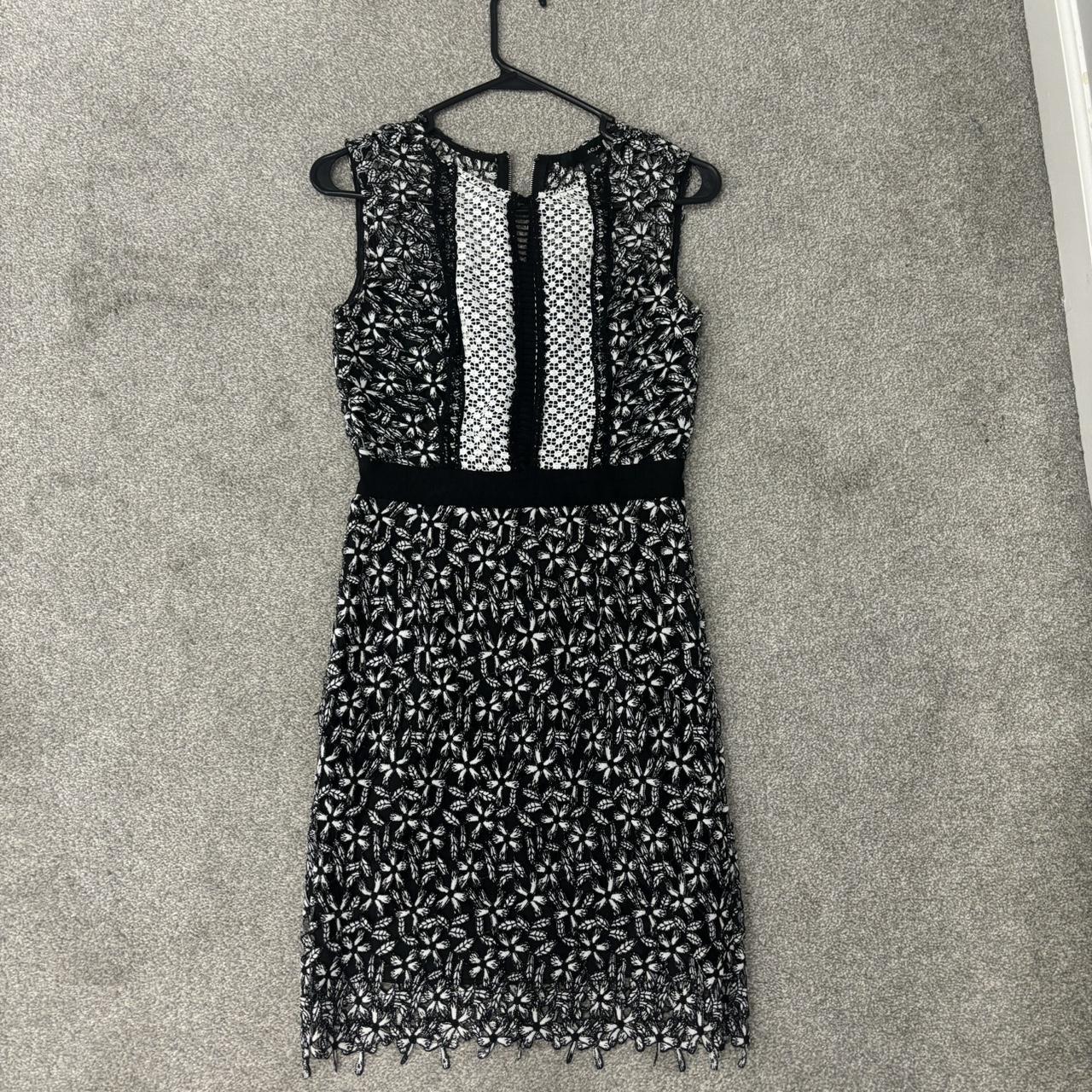 Black and white dress with a floral pattern. Depop