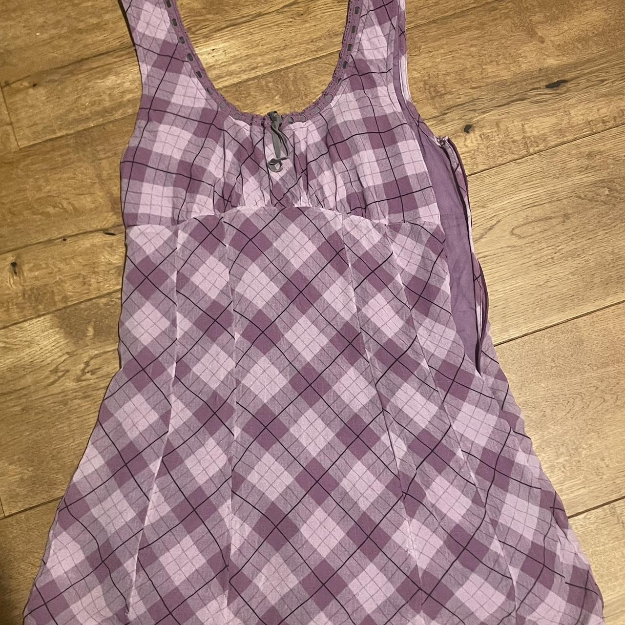 Urban outfitters checked purple mini dress - Depop