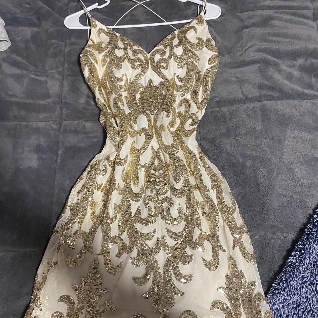 gold hoco / prom dress from windsor worn once for... Depop