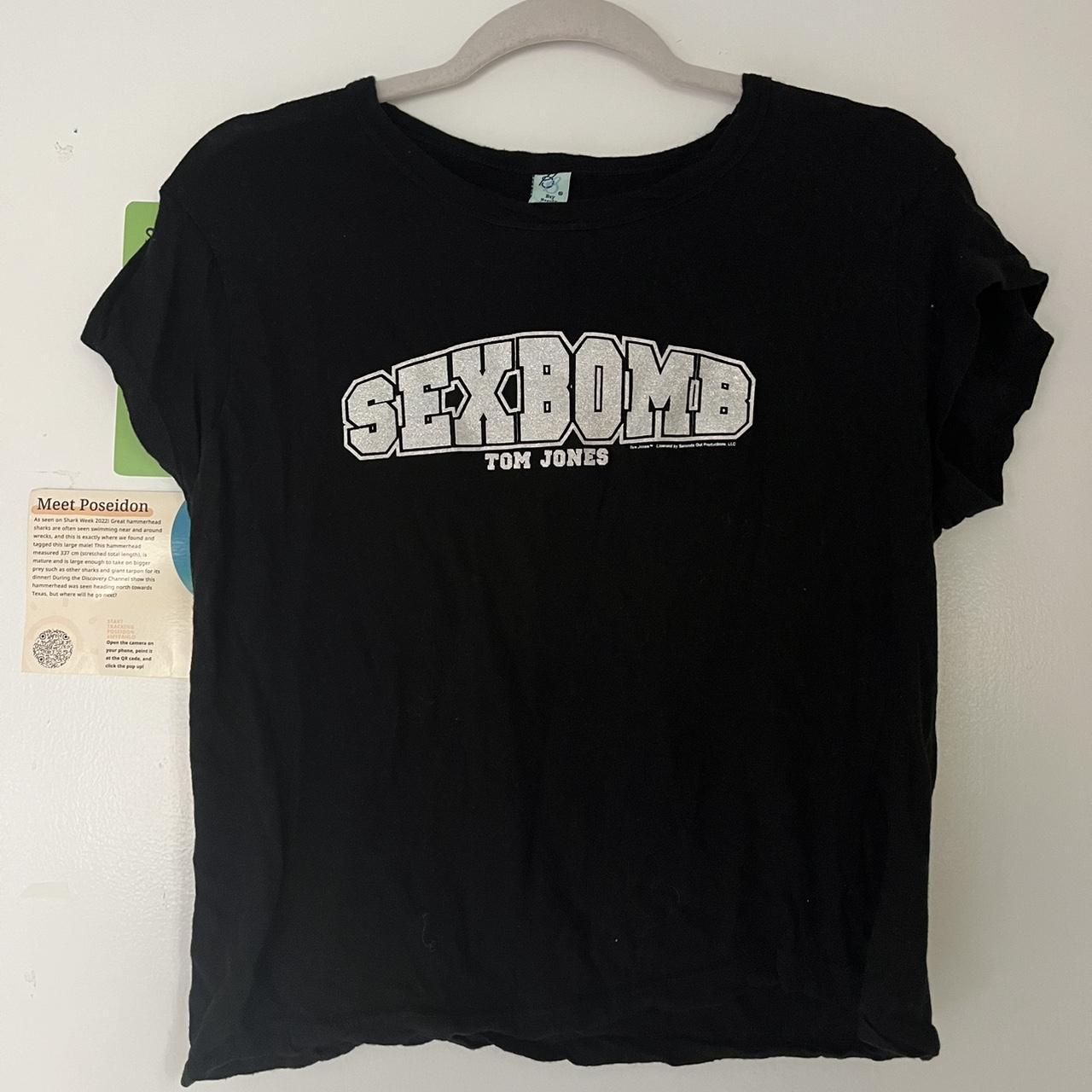 sex bomb” baby tee size XL, true to size great... - Depop