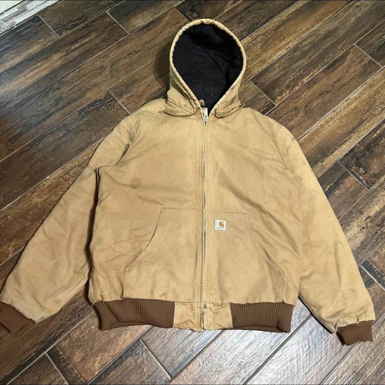 Large light brown carhartt jacket - Depop