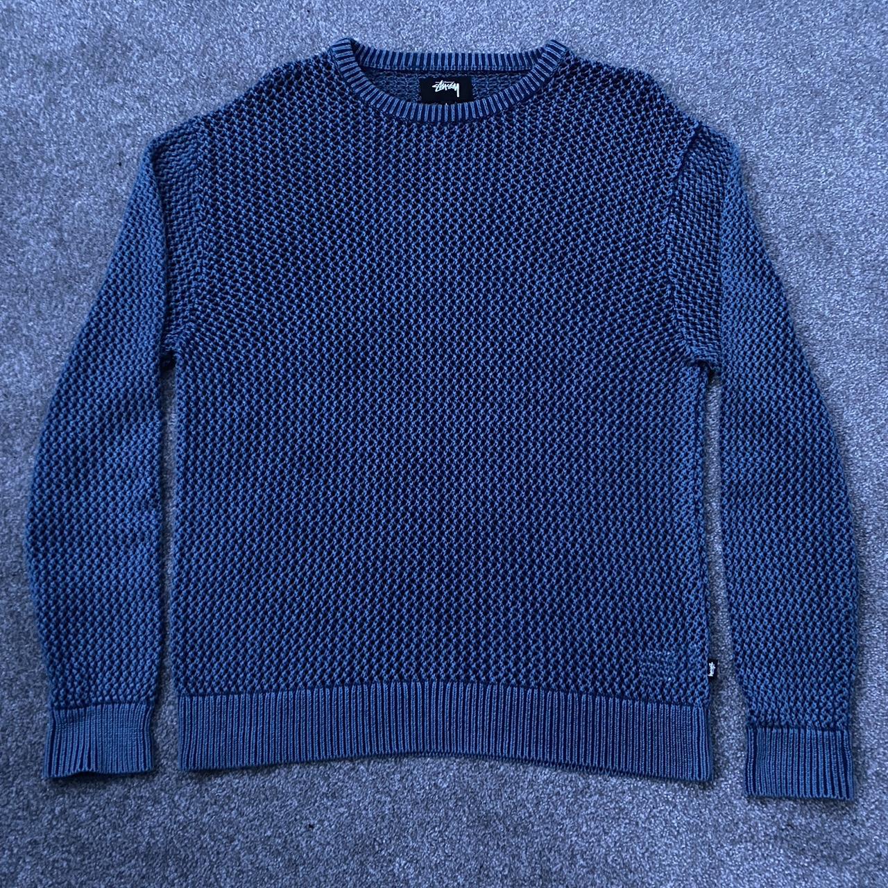 •blue stussy knitted jumper •not worn •size... - Depop