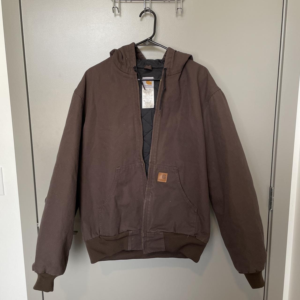 Brown Carhartt Work Jacket Size mens medium #workwear - Depop