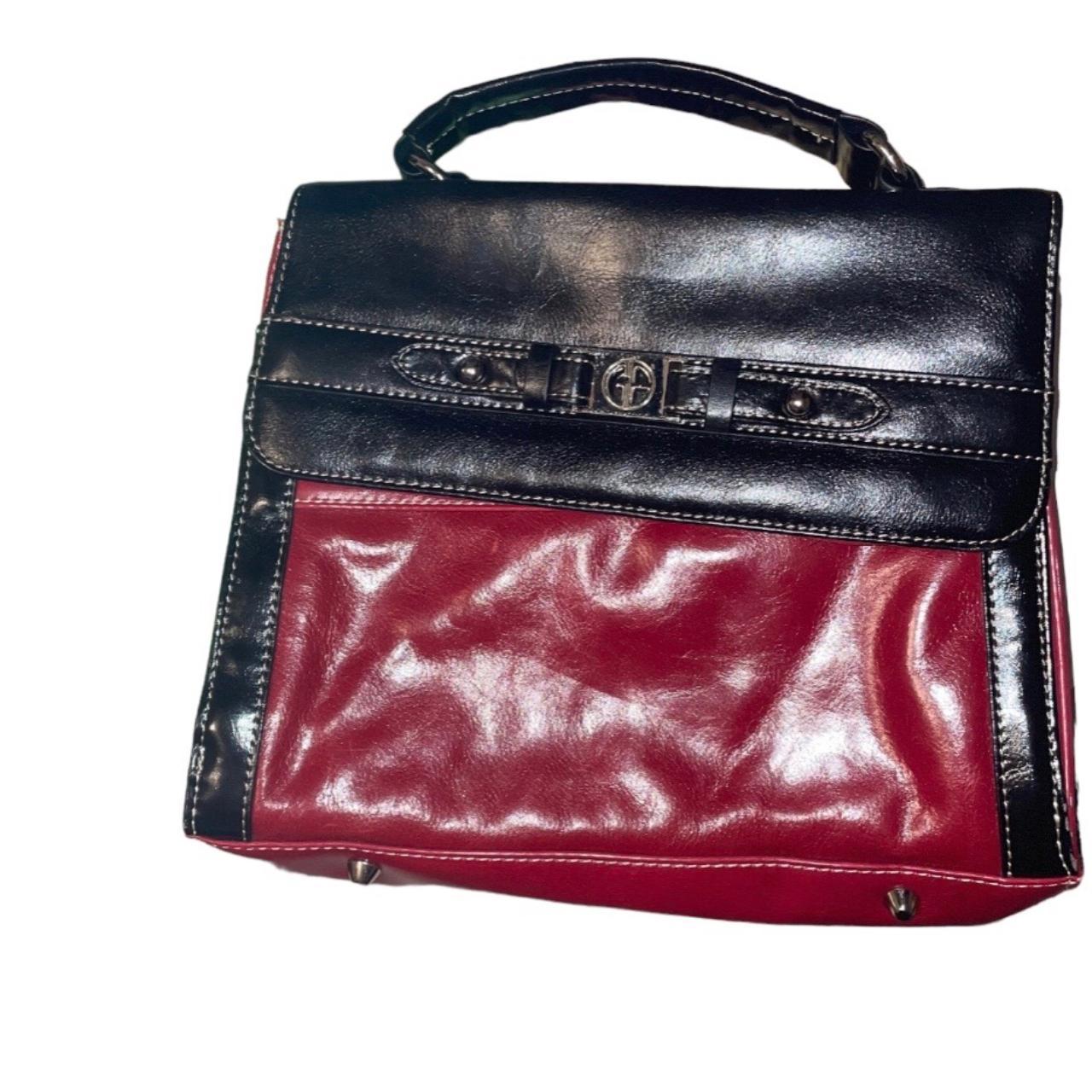 giani bernini red leather purse