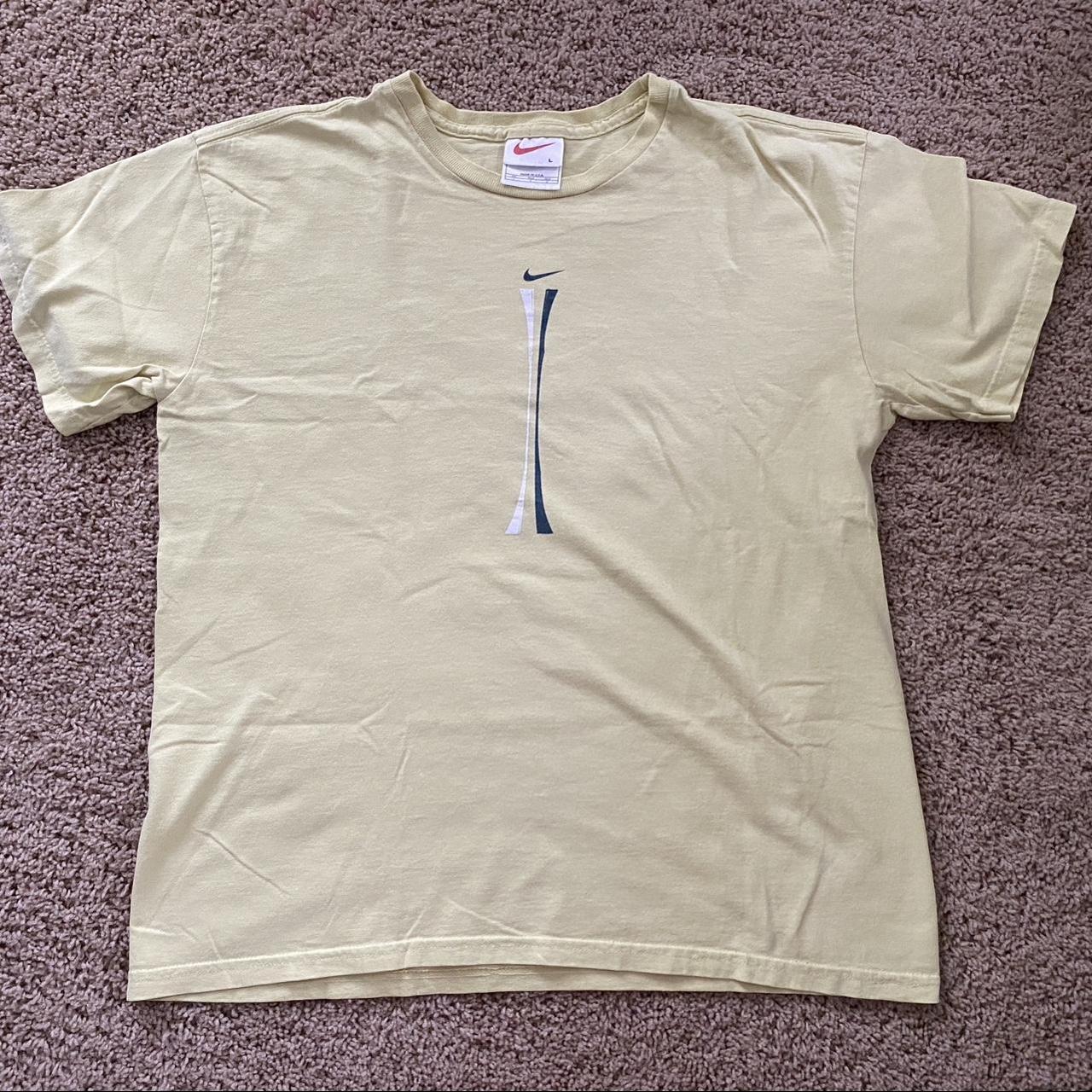 Yellow Nike t shirt Youth large (fits smaller) Depop