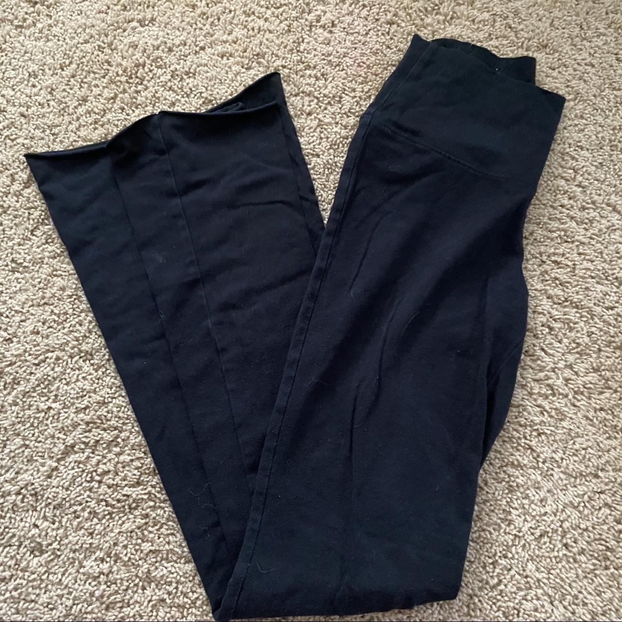 Black wide leg yoga pants - Depop