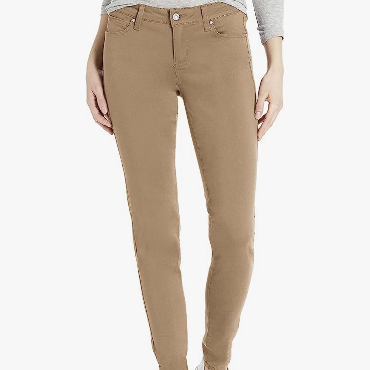 Khaki tan beige pants pockets button zipper the... Depop