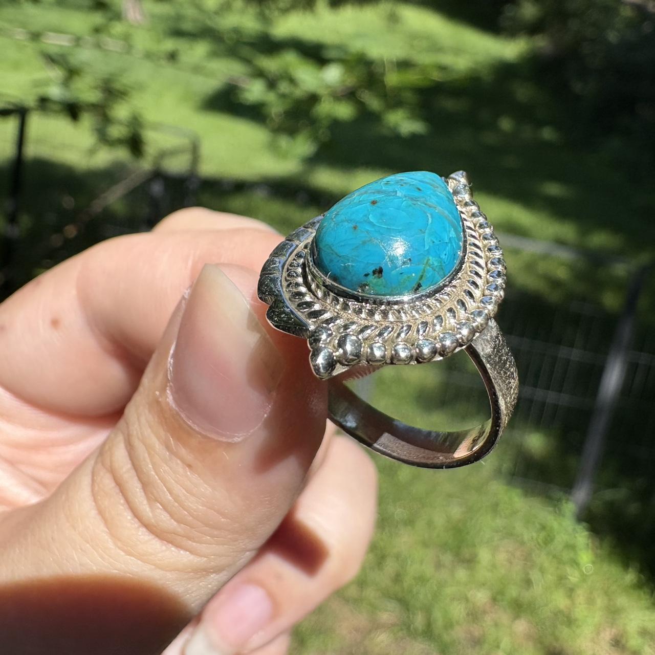 Women's Ring - Blue/Silver – Solid sterling Chrys… - image 4