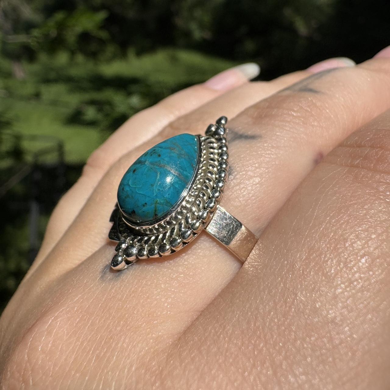 Women's Ring - Blue/Silver – Solid sterling Chrys… - image 7