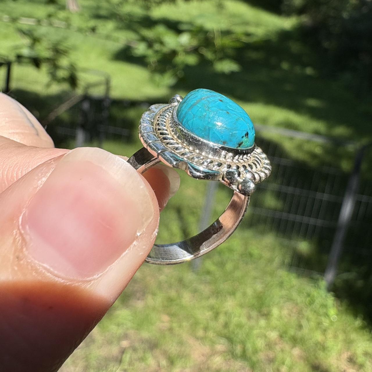 Women's Ring - Blue/Silver – Solid sterling Chrys… - image 3