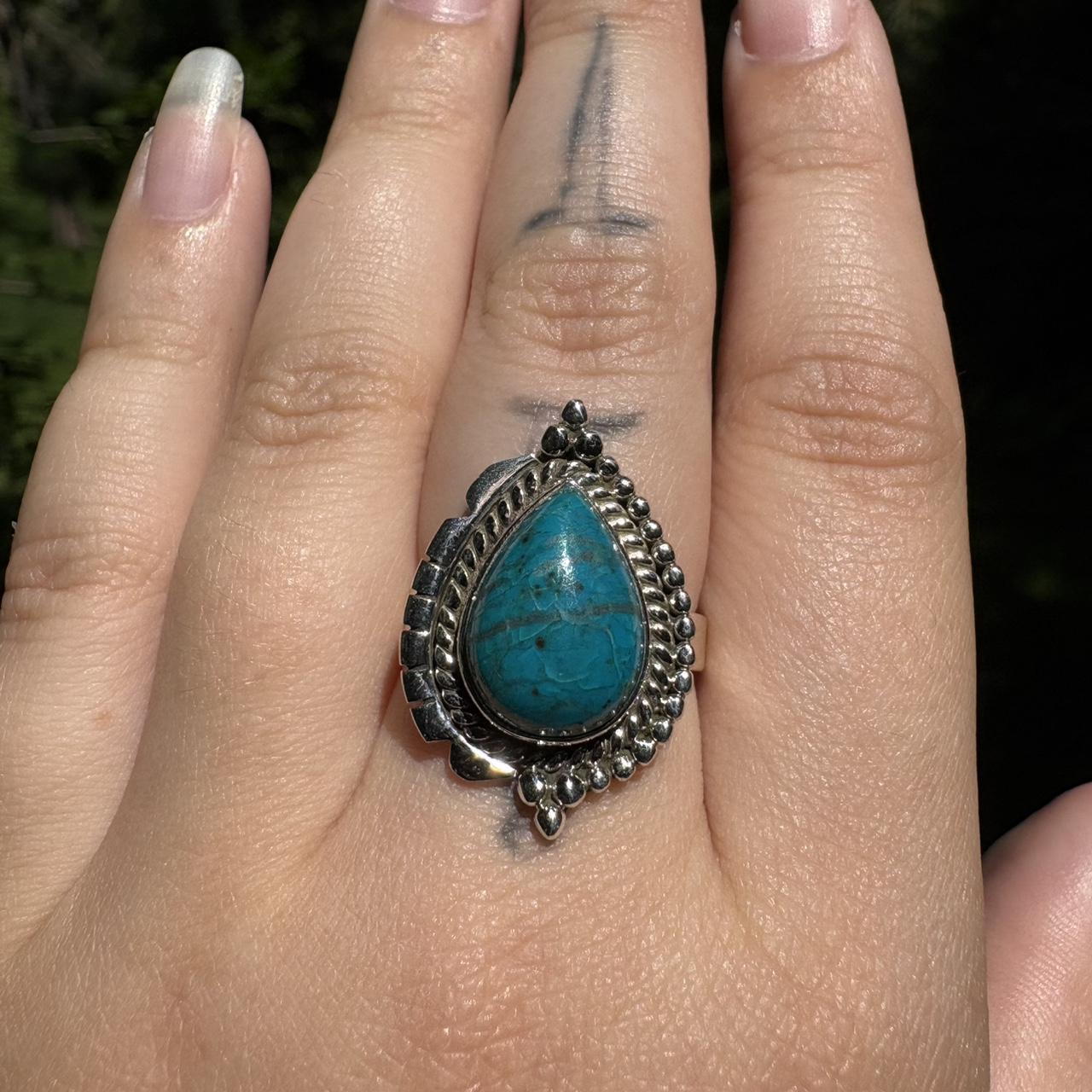 Women's Ring - Blue/Silver – Solid sterling Chrys… - image 6