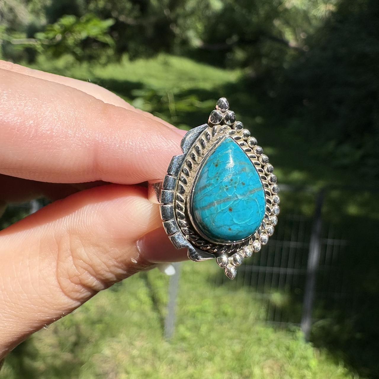 Women's Ring - Blue/Silver – Solid sterling Chrys… - image 8