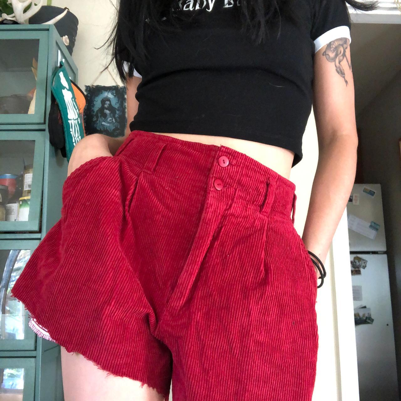 Vintage Red Corduroy Shorts Initially Longer But I Depop