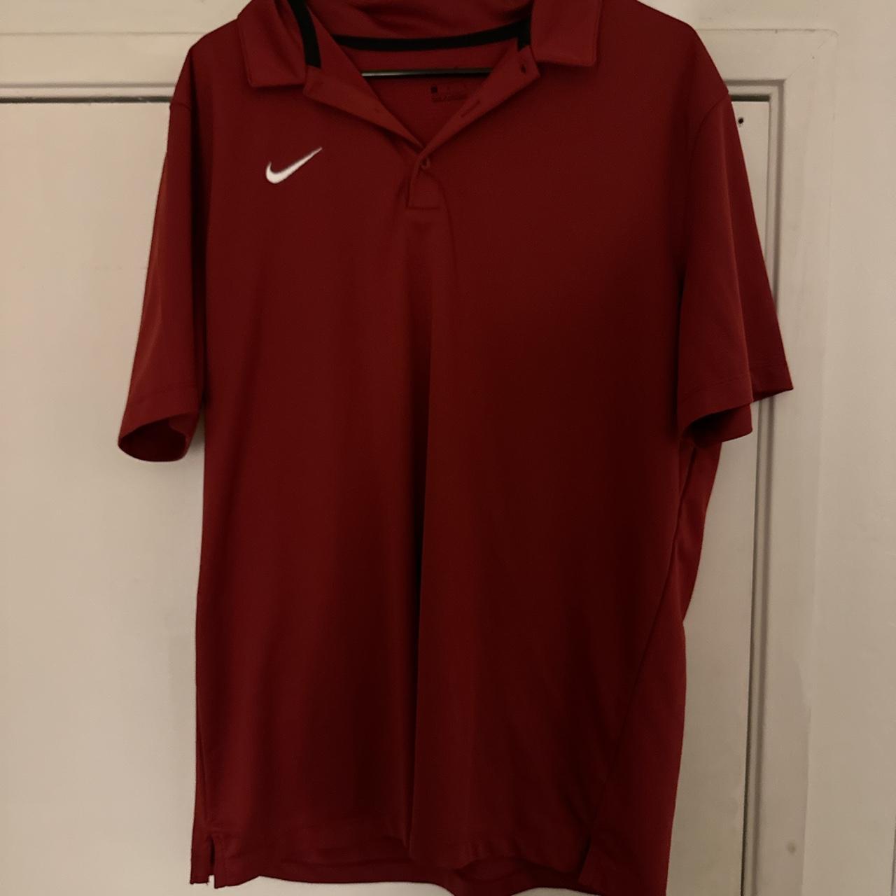 mens red nike polo