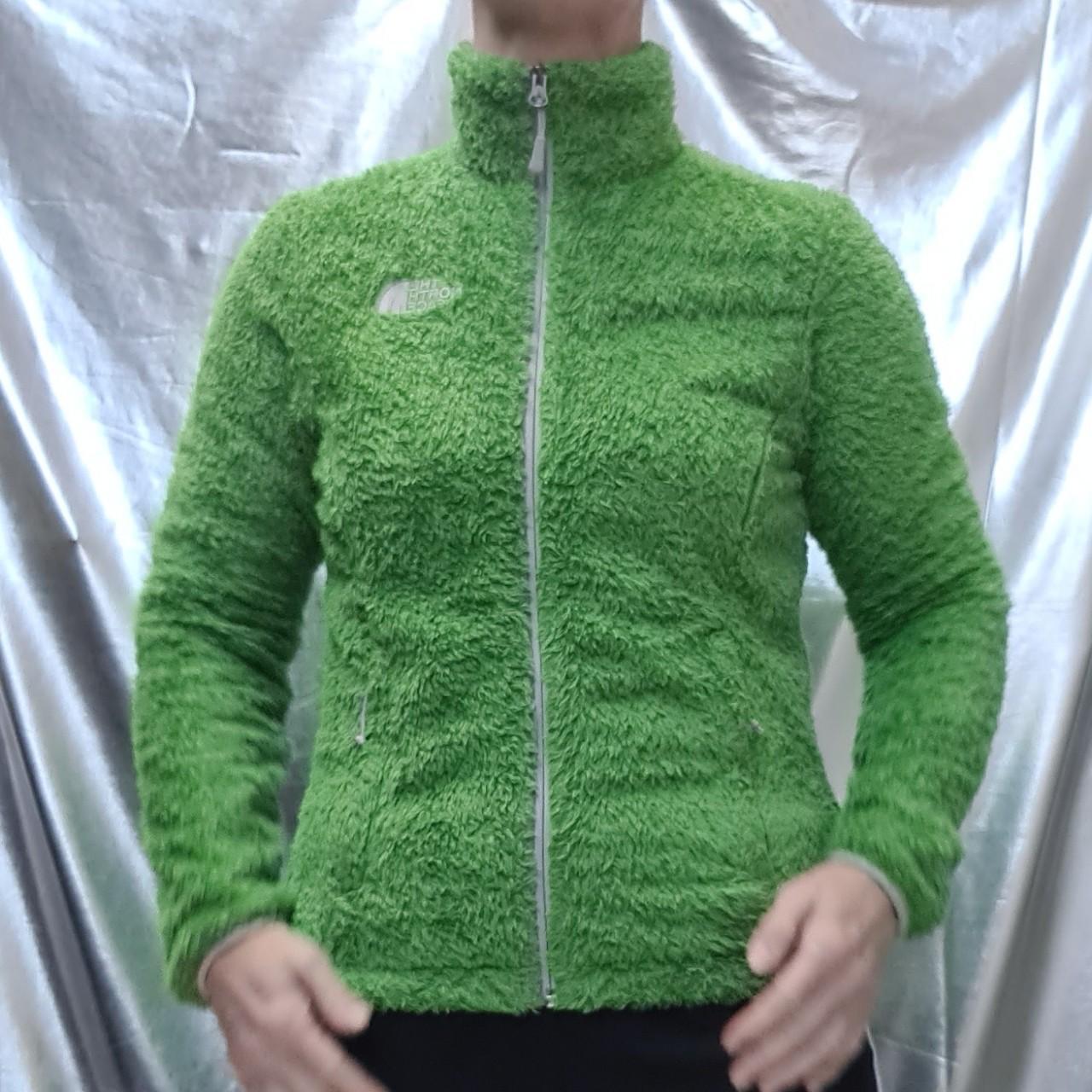 The North Face Women's Green and Grey Jacket Depop