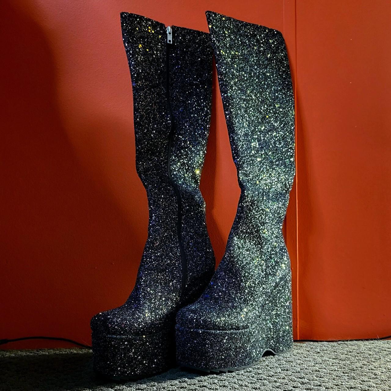 Sequin platform hot sale boots