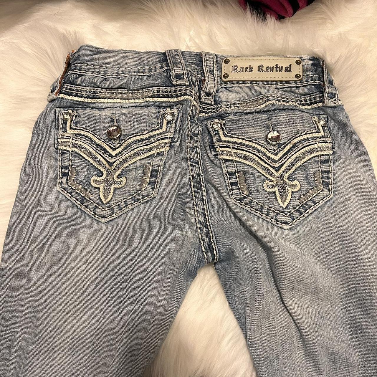 Women's Gold and Blue Jeans | Depop