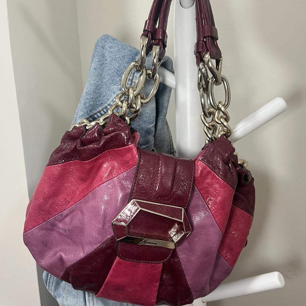 Guess Purple Leather Handbag in Red