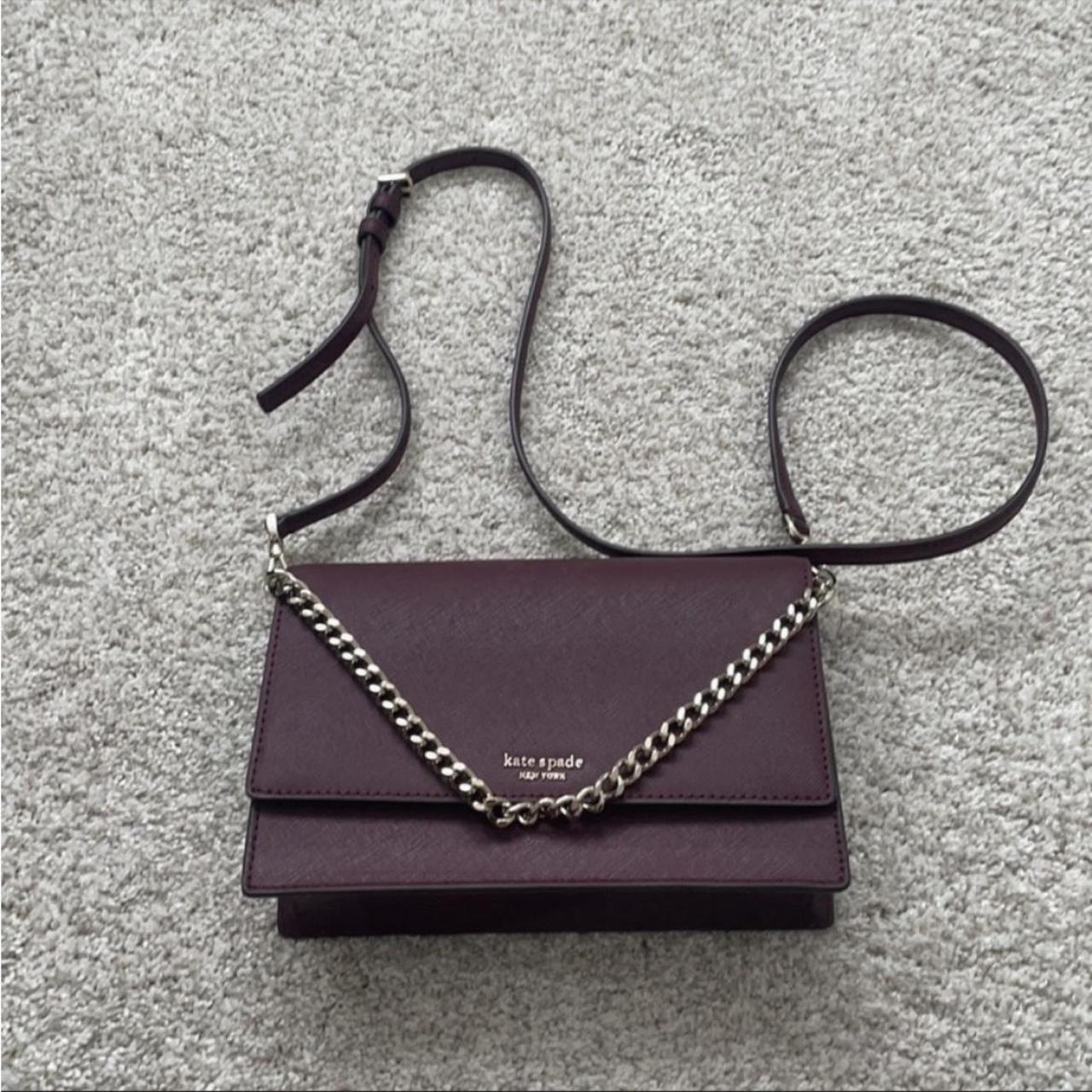 Kate Spade Burgundy/Maroon Crossbody with Gold Chain Adjustable Strap high quality