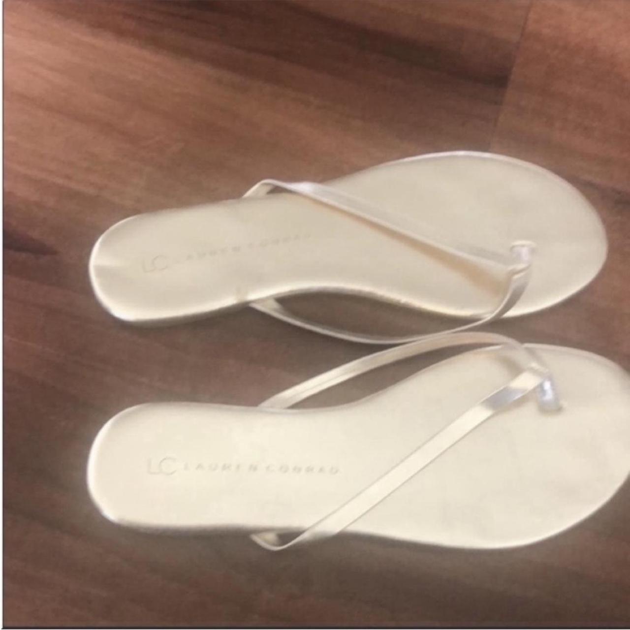 Lauren conrad gold online flip flops