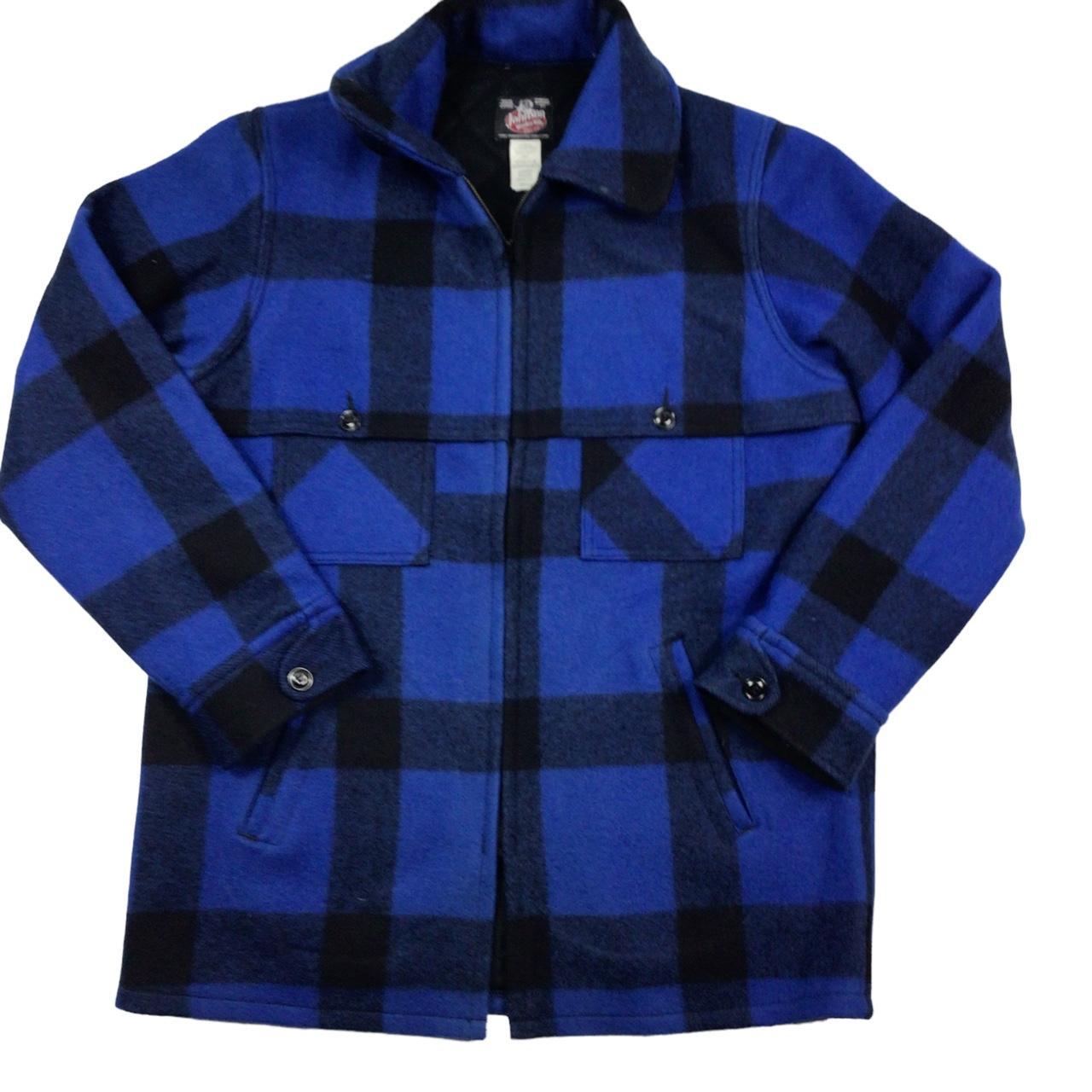 Johnson Woolen Mills blue and black Buffalo plaid... - Depop