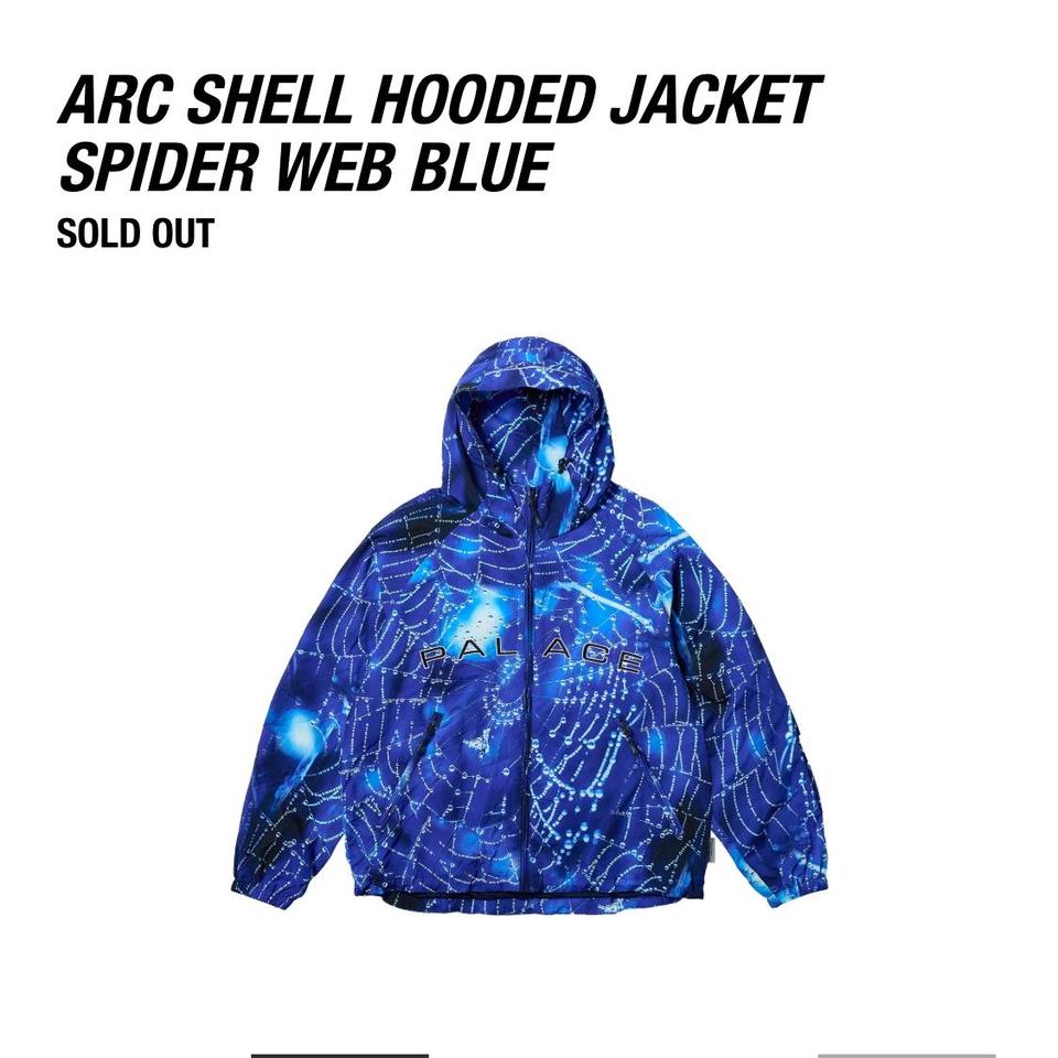 Palace arc shell hooded jacket large spider web - Depop