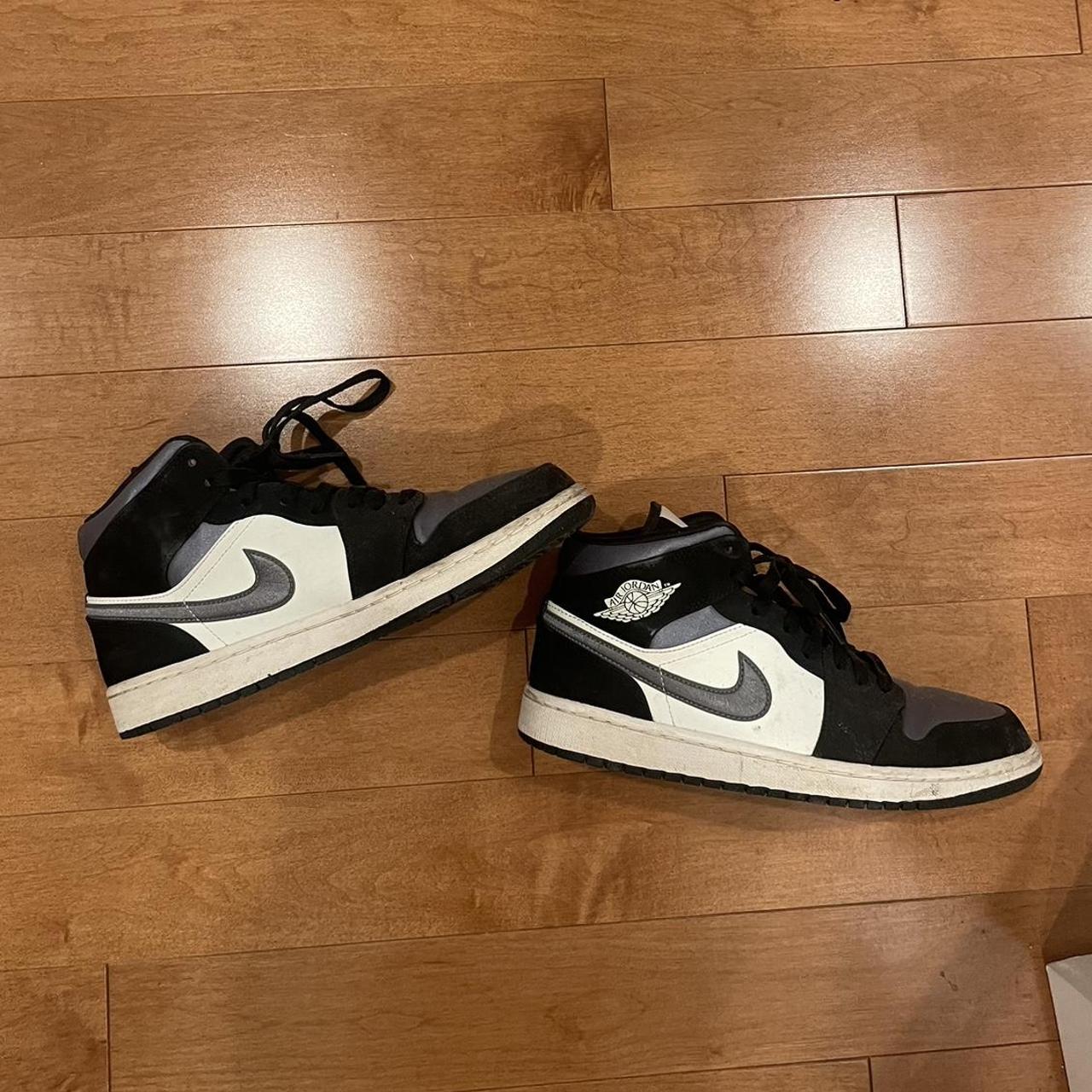Air Jordan 1’s in silver and black colors. These... - Depop