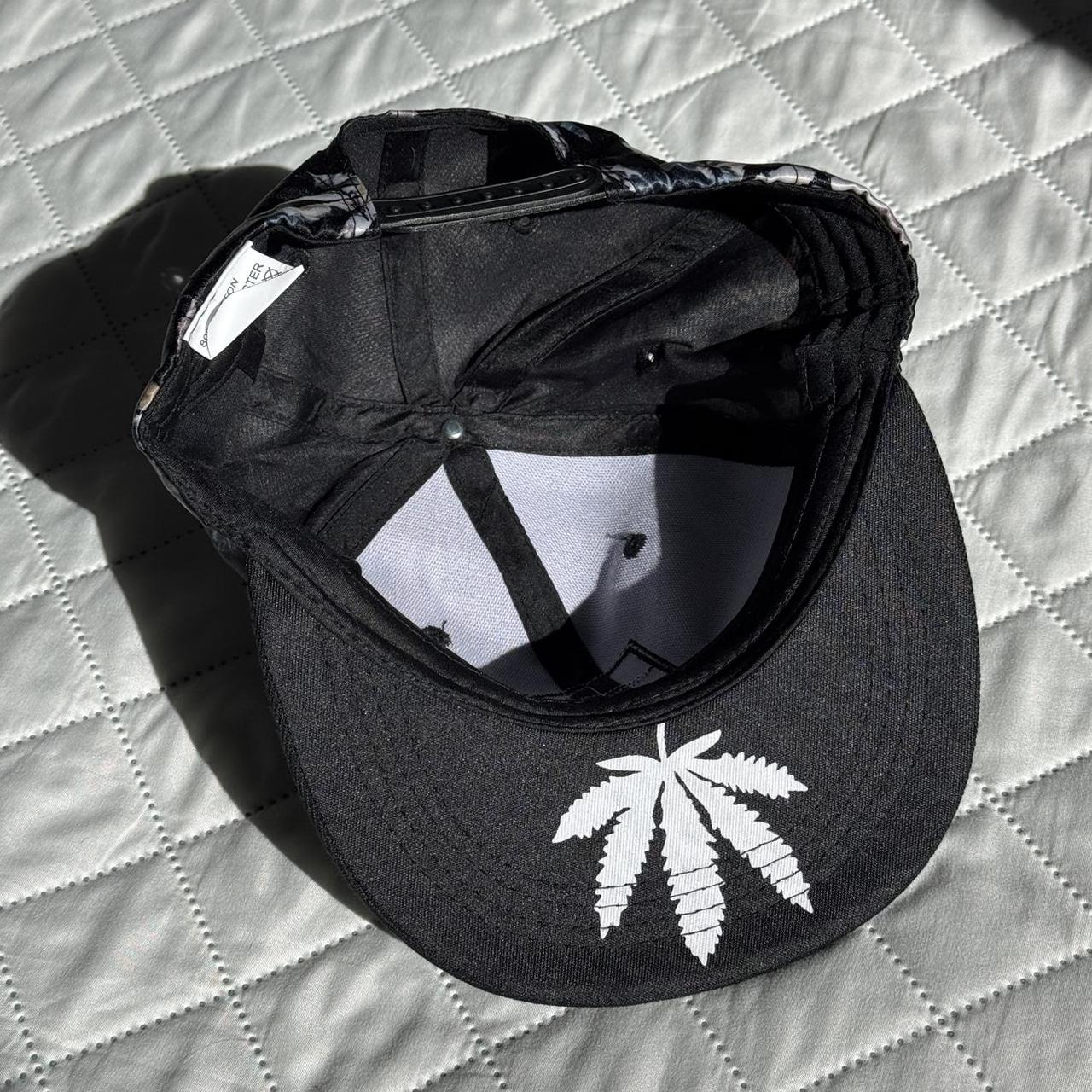 Men's Caps - Black/Multi – Black Leaf Pattern Cap… - image 2